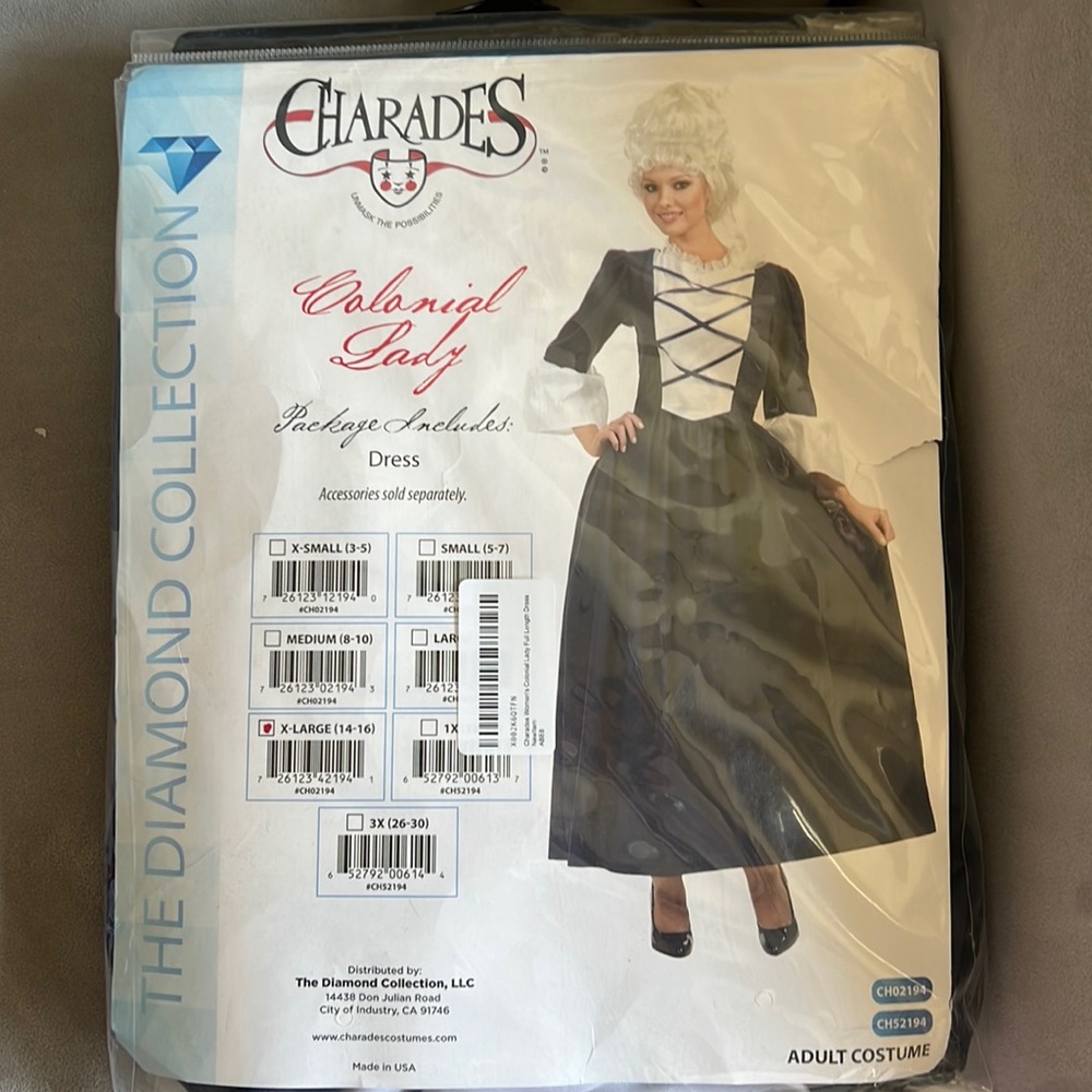 Adult Colonial Lady Costume X-Large (14-16) worn only for photo, like brand new
